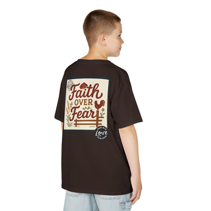 Kids T‑Shirt — 'You Herd the Word' Cow Front & 'Faith Over Fear' Farm Graphic