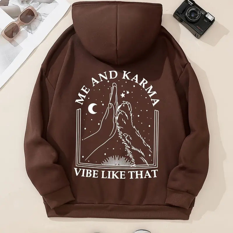 Women's "Me and Karma" Hooded Sweater