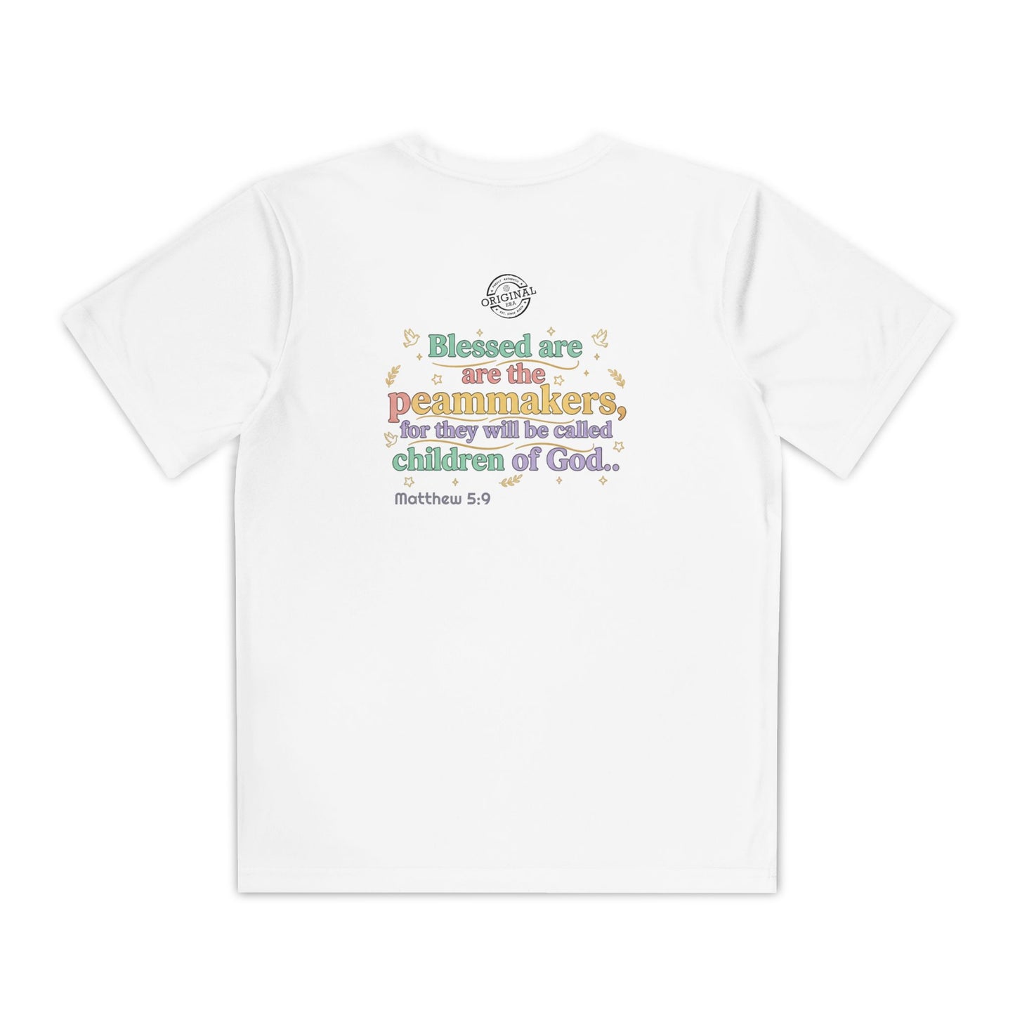 Youth Competitor Tee — "Original Era Inc." Kids' Christian Scripture T-Shirt (Matthew 5:9)
