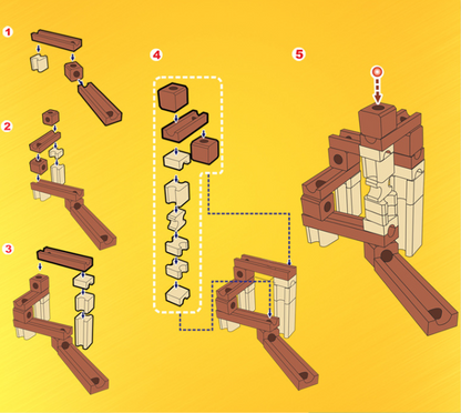 Wooden Marble Run Building Blocks for Kids 3-8 Years