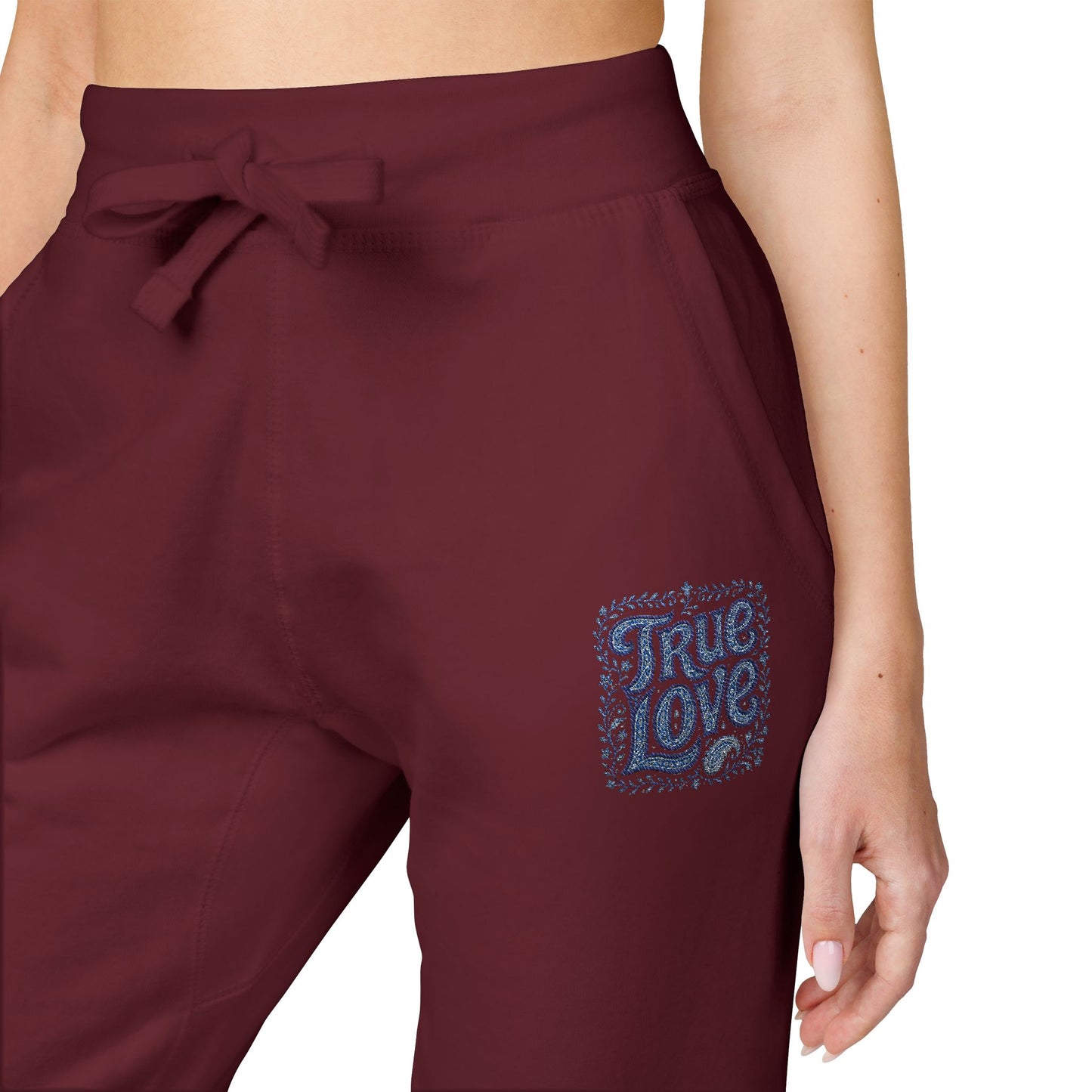 Embroidered 'True Love' Fleece Sweatpants