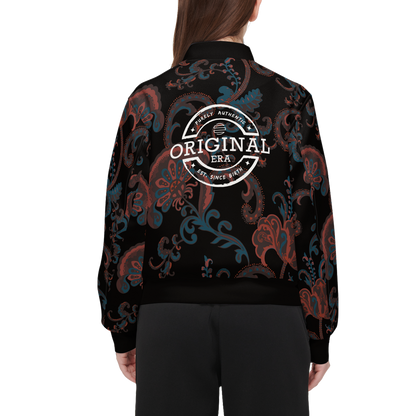 ORIGINAL ERA Women's Double Layered "Paisley Print" Bomber Sports Jacket-Techno Scuba Knit