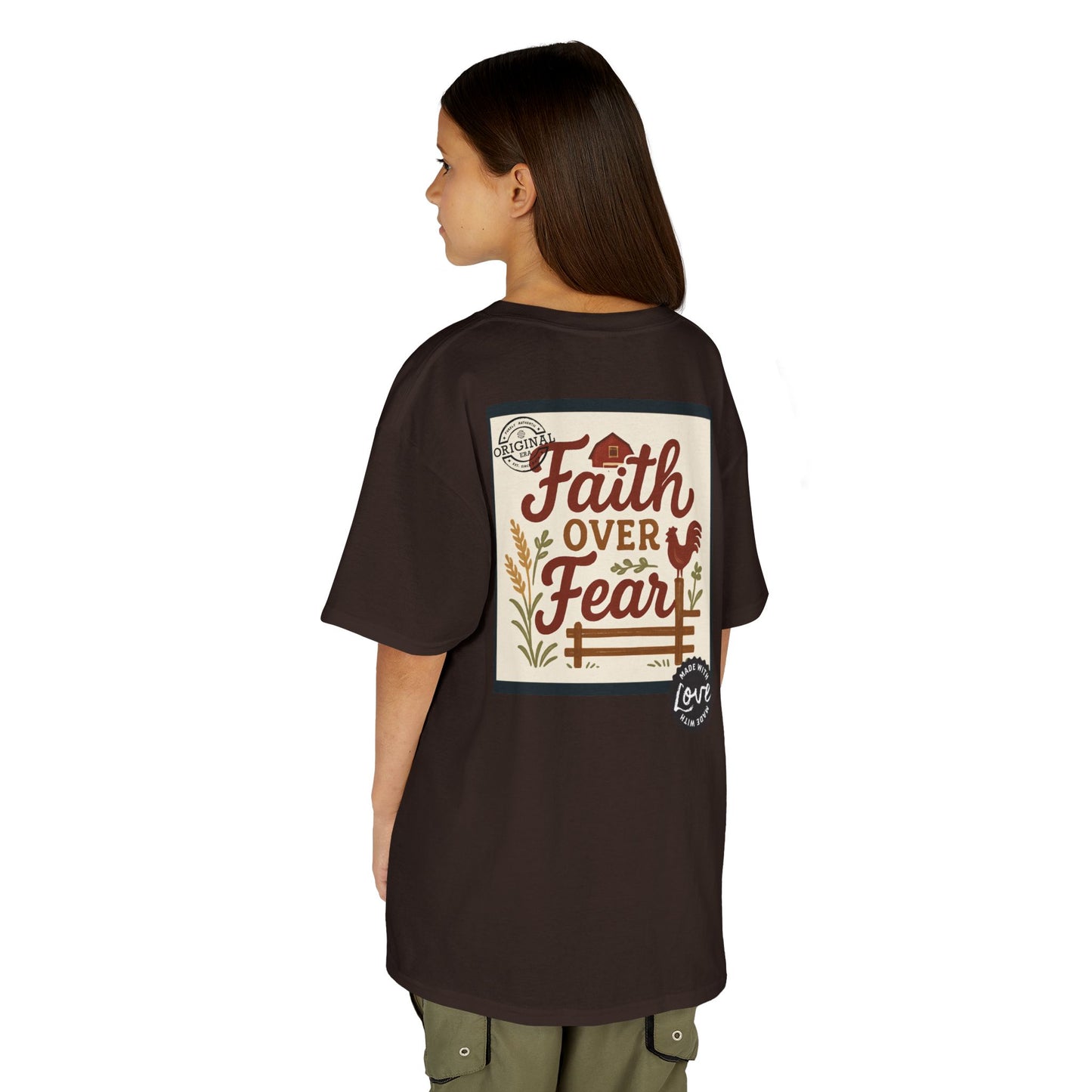 Kids T‑Shirt — 'You Herd the Word' Cow Front & 'Faith Over Fear' Farm Graphic