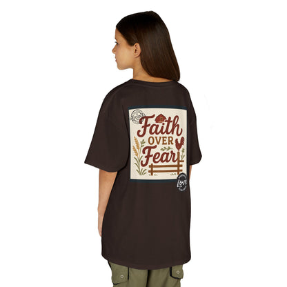 Kids T‑Shirt — 'You Herd the Word' Cow Front & 'Faith Over Fear' Farm Graphic