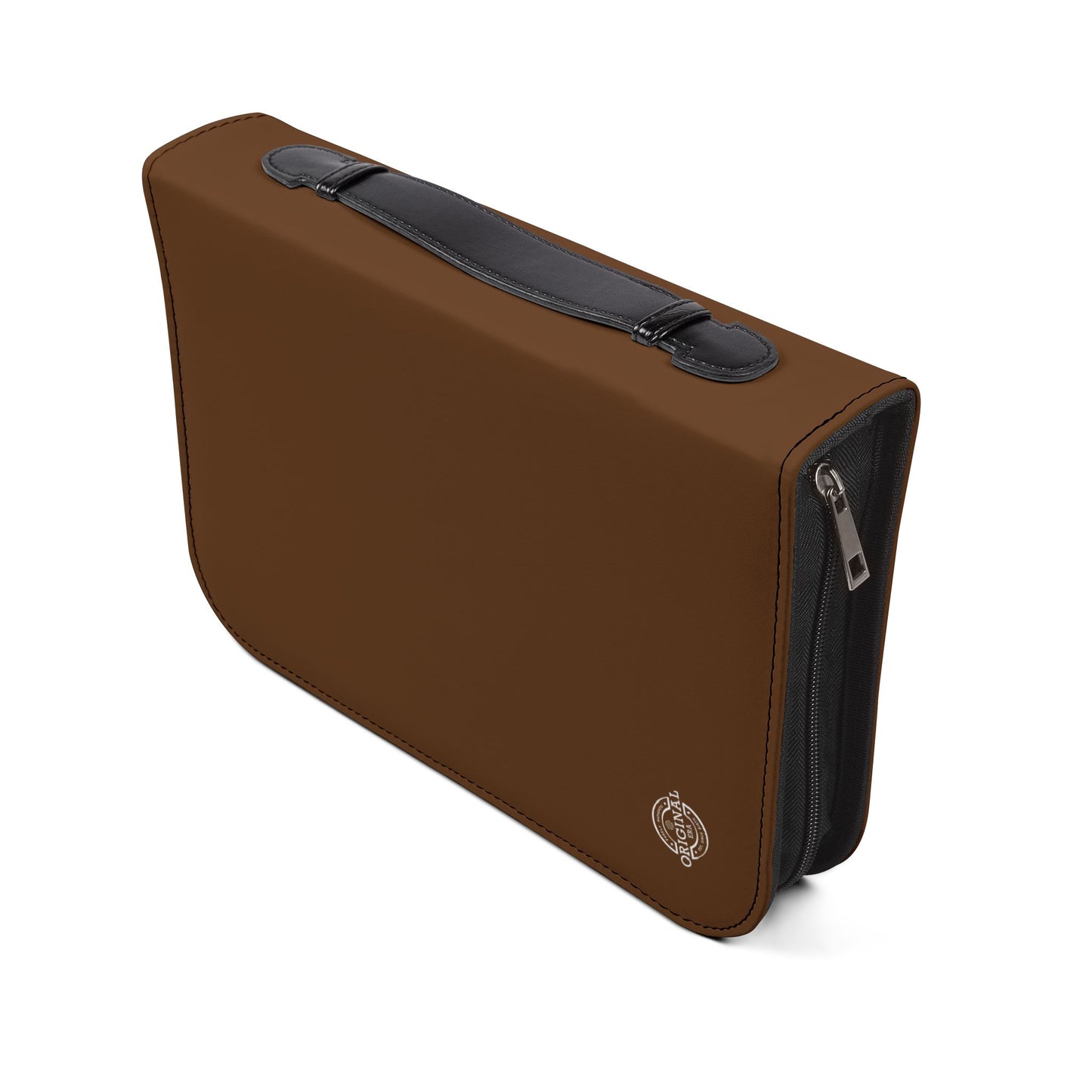Brown Zippered "My Bible" Leather Bible Cover — Protective Carry Case for Church, Travel & Devotions