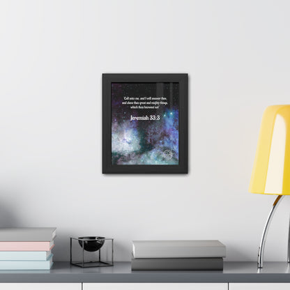 Jeremiah 33:3 Framed Poster — Inspirational Scripture Wall Art