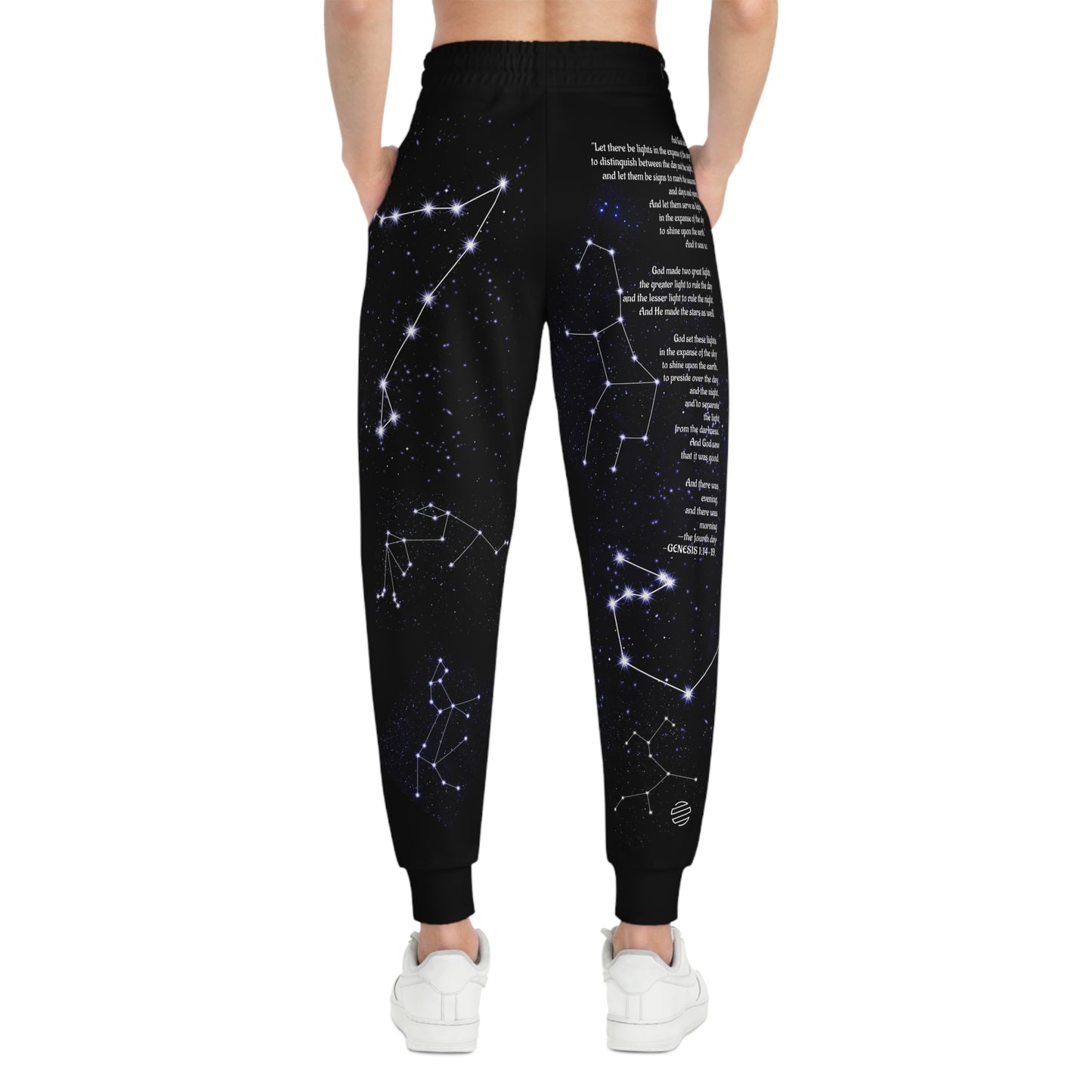 Constellation Joggers — Zodiac Star Map Athletic Pants with Poem