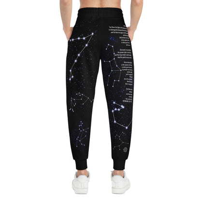 Constellation Joggers — Zodiac Star Map Athletic Pants with Poem