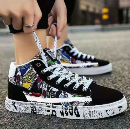 Men's High-Top Casual Sneakers - Trendy Skate Shoes