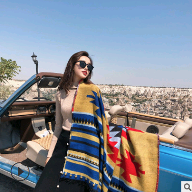 Plus Size Thick Warm Women's Shawl - Vintage Style Cape