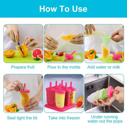 DIY Reusable Popsicle Molds - 6Pcs