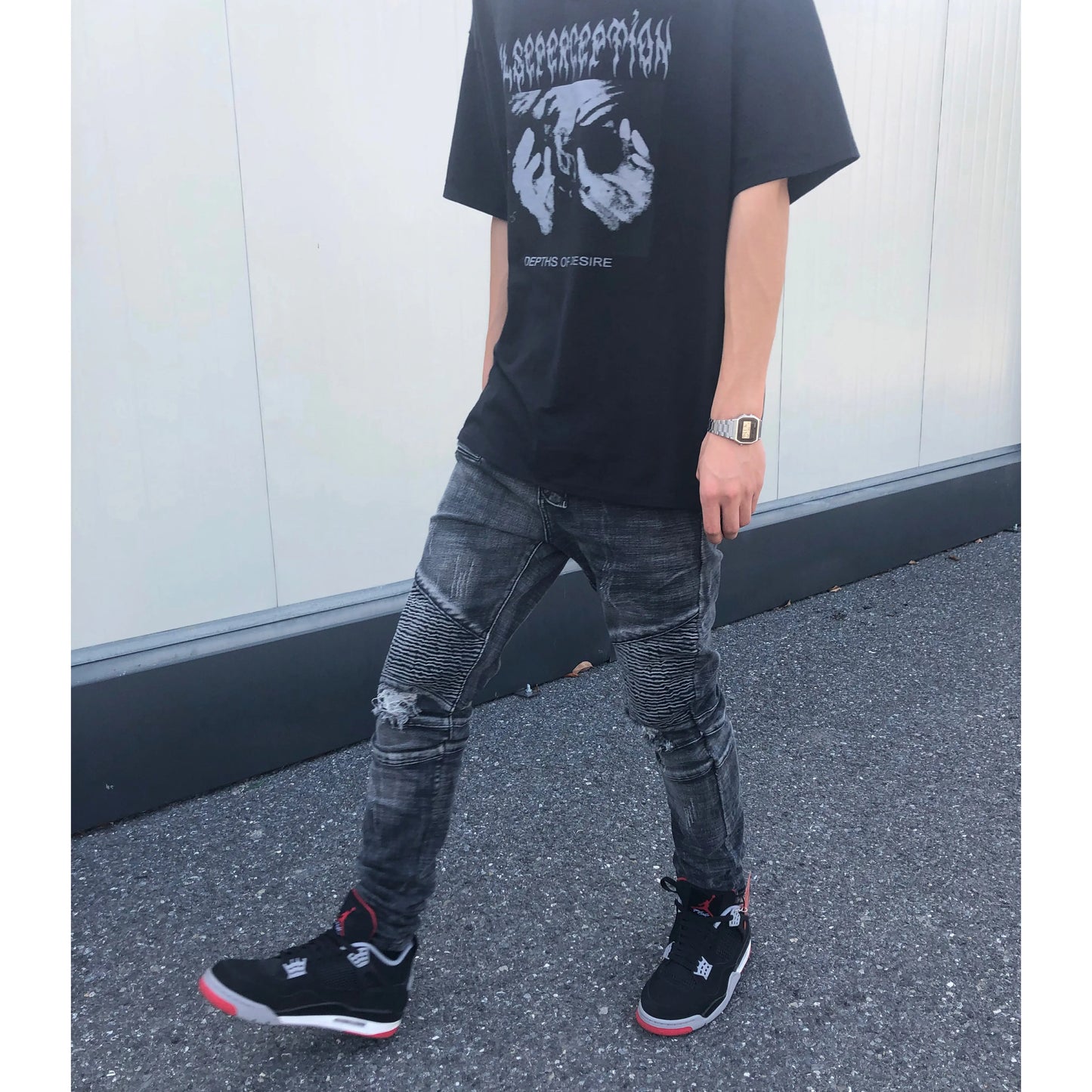 ZS Slim Fit Distressed Motorcycle Jeans