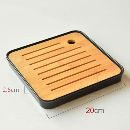 Bamboo Melamine Tea Tray for Japanese Kung Fu Tea Set