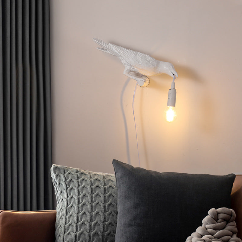 Unique Black & White Bird Shape Table & Wall Lamp
