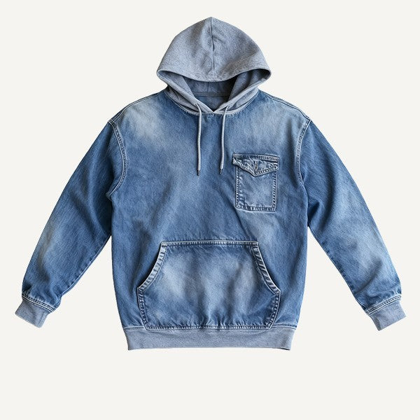 Denim Hooded Sweater