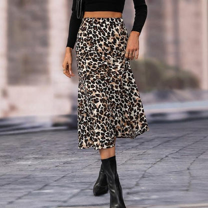 Women's A- Line High Waist Midi Skirt