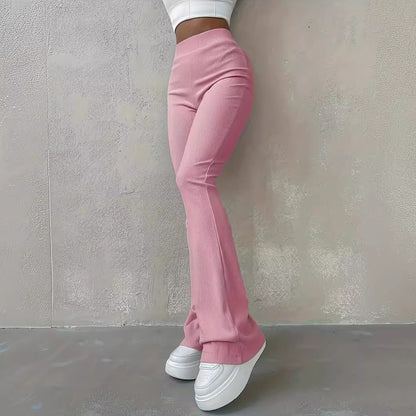 Women's Solid Color Slim Fit Fashion Micro Flared Pants