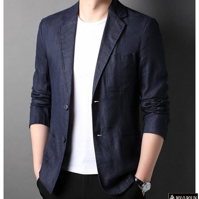 Men's Spring And Summer Thin Linen Leisure Suit