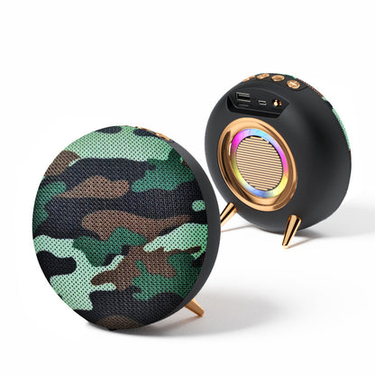 Creative Seven Lights Heavy Bass Cloth Art Bluetooth Speaker