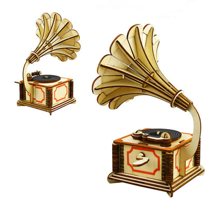 Vintage Gramophone 3D Wooden Puzzle