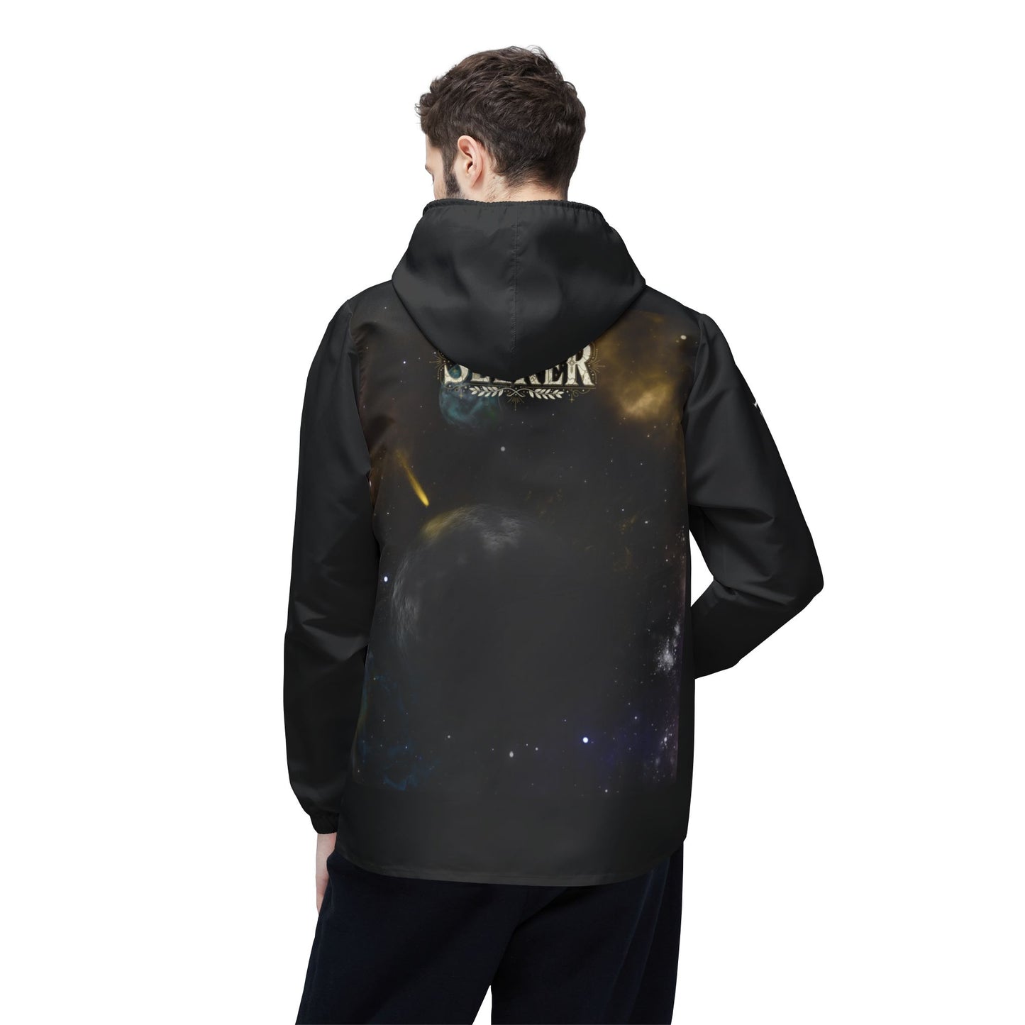 Seeker Space Windbreaker Jacket — Cosmic Galaxy Hooded Zip-Up