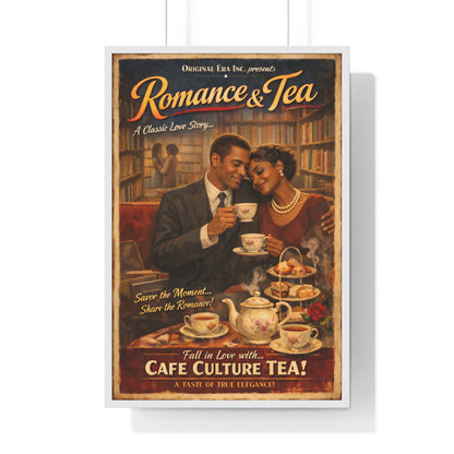 Romance & Tea Vintage Poster — Café Culture Tea Wall Art