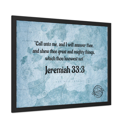 Jeremiah 33:3 Framed Poster — Inspirational Scripture Wall Art