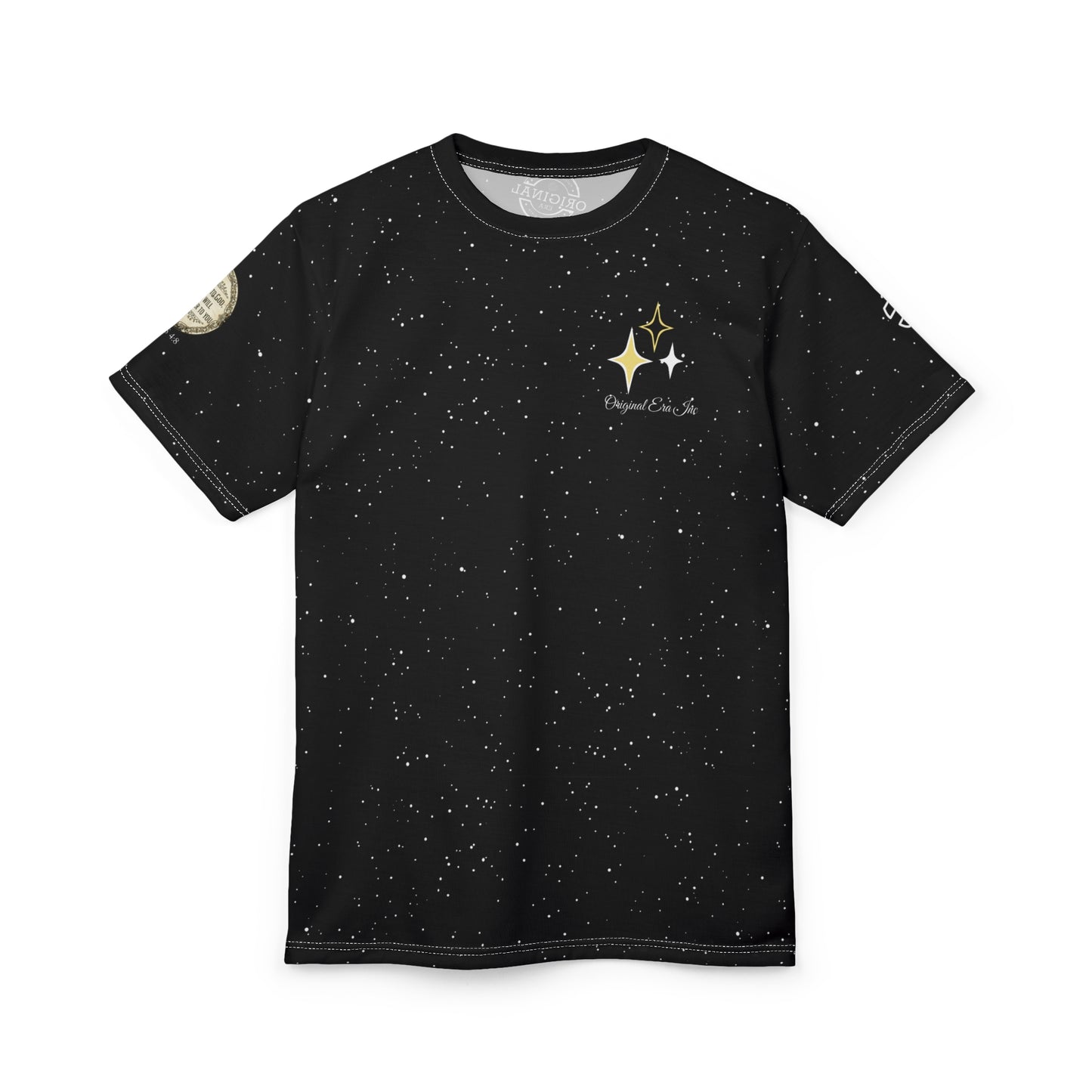 Starry Night Graphic Tee — 'Stargazer' Sparkle Chest Design