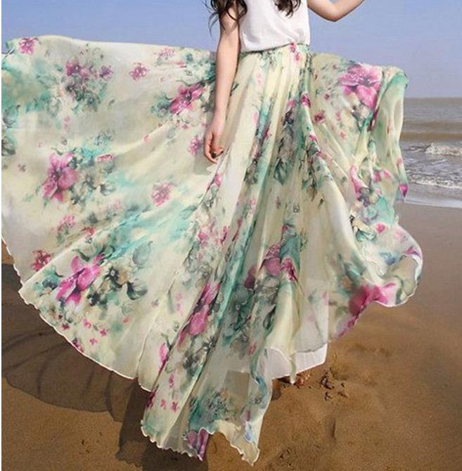 Bohemian Maxi Skirt - Women's Midi Skirt