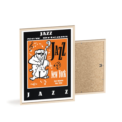 Jazz Poster with Wooden Frame — New Orleans/New York Music Print