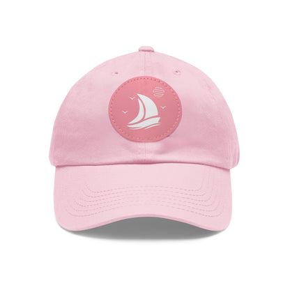 Set For Sail Leather Patch Dad Hat — Nautical Baseball Cap