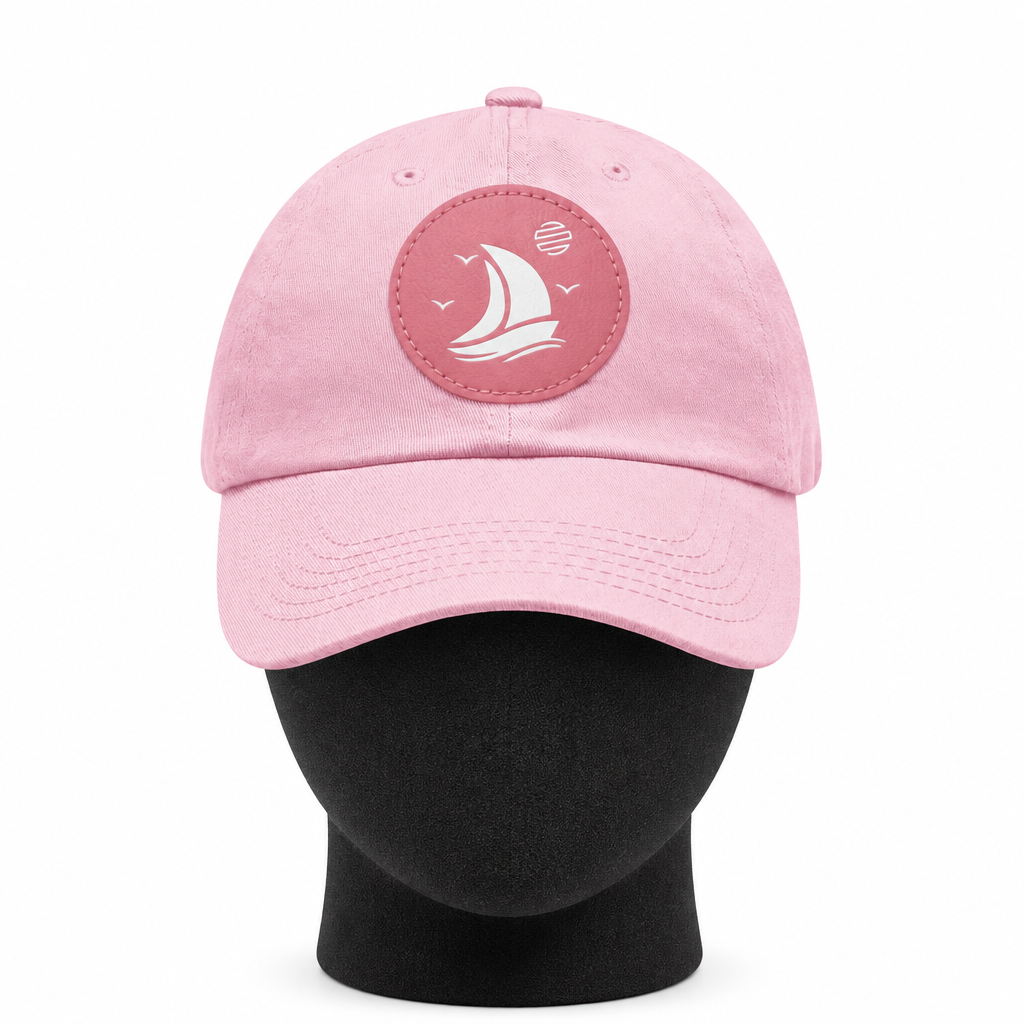 Set For Sail Leather Patch Dad Hat — Nautical Baseball Cap