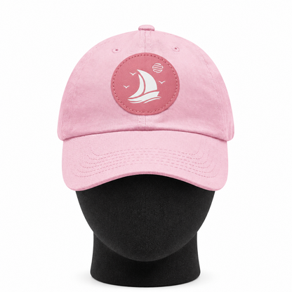 Set For Sail Leather Patch Dad Hat — Nautical Baseball Cap