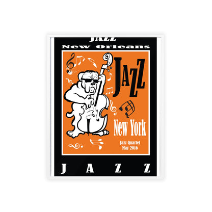 Jazz Poster with Wooden Frame — New Orleans/New York Music Print