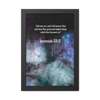 Jeremiah 33:3 Framed Poster — Inspirational Scripture Wall Art