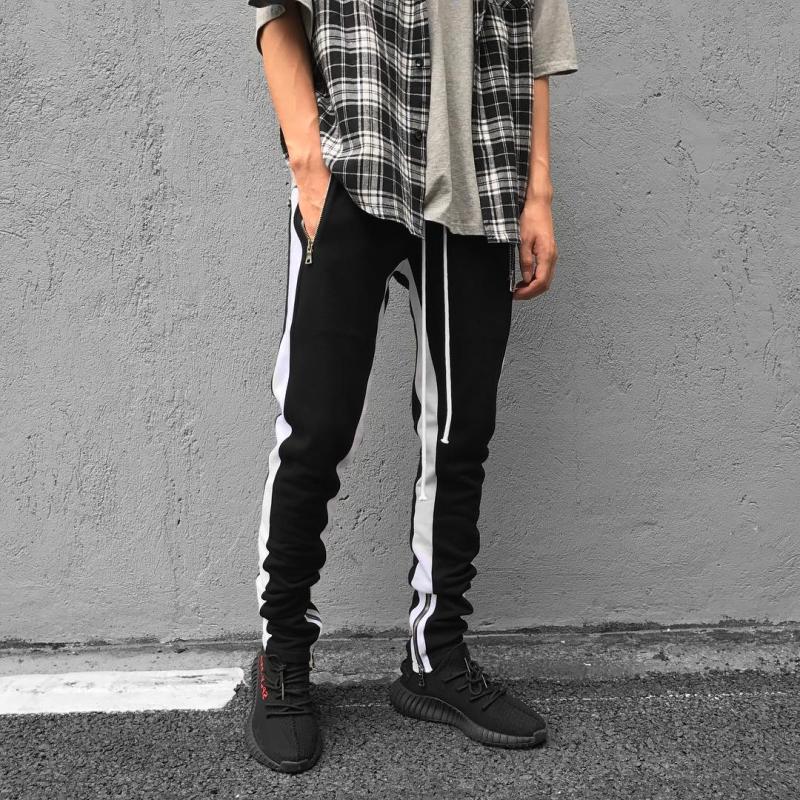 Trendy Scottish Plaid Zipper Cuff Casual Pants