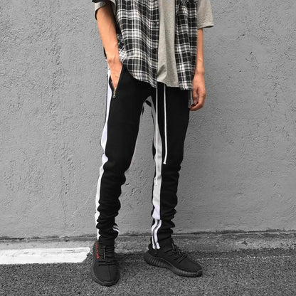 Trendy Scottish Plaid Zipper Cuff Casual Pants