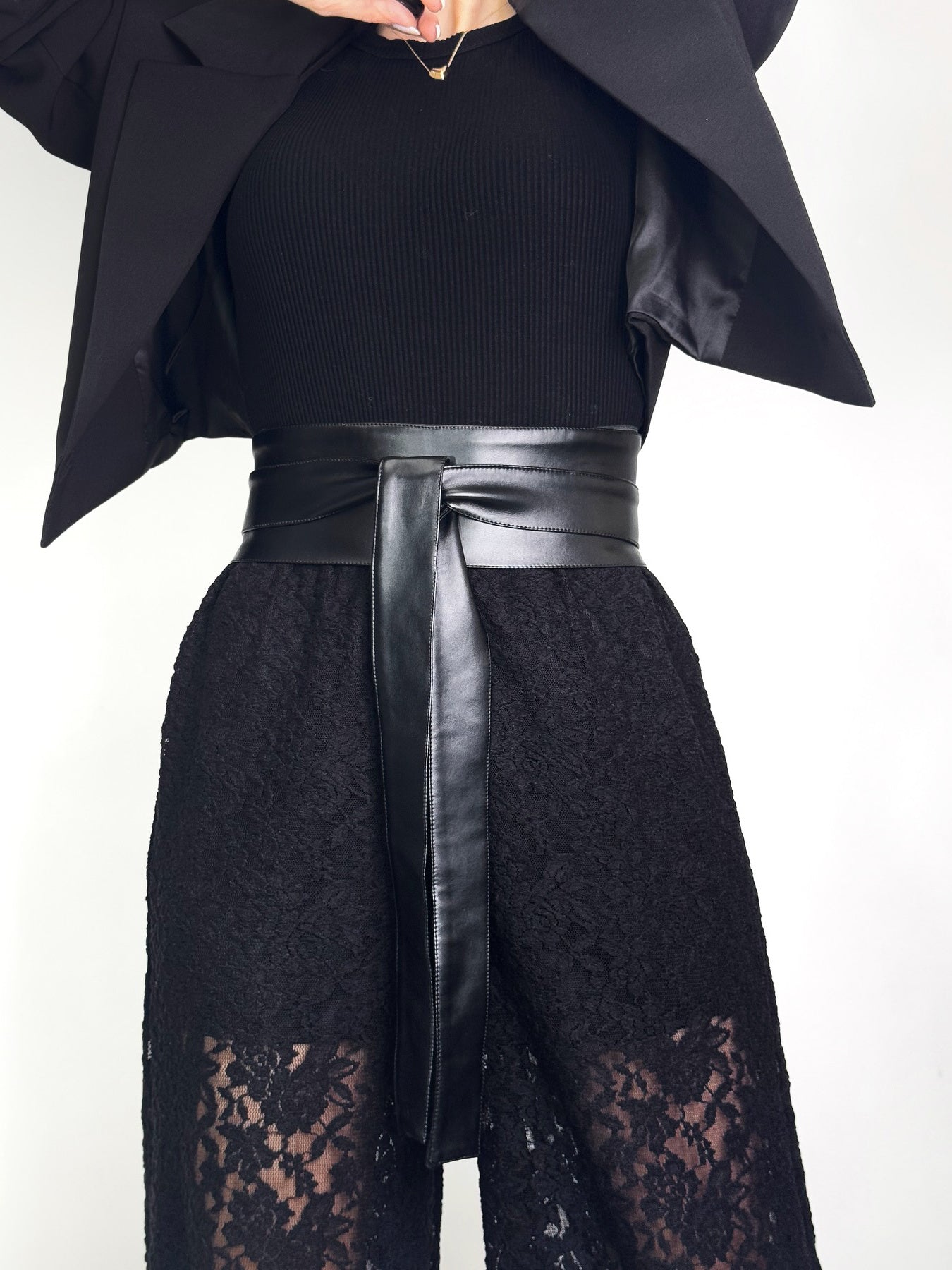 High Waist Lace Wide Leg Pants