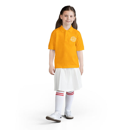 Youth Polo Shirt with 'Original' Vintage Stamp Logo — Kids School Uniform / Casual