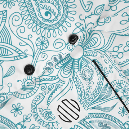 Satin Paisley Women’s Pajama Set – Light Blue Floral Sleepwear