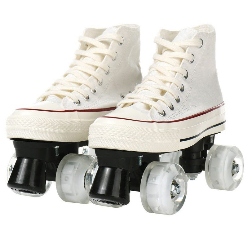 Unisex Canvas Quad Roller Skates For Men And Women