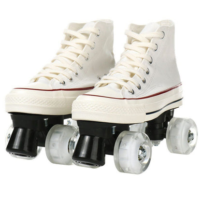 Unisex Canvas Quad Roller Skates For Men And Women
