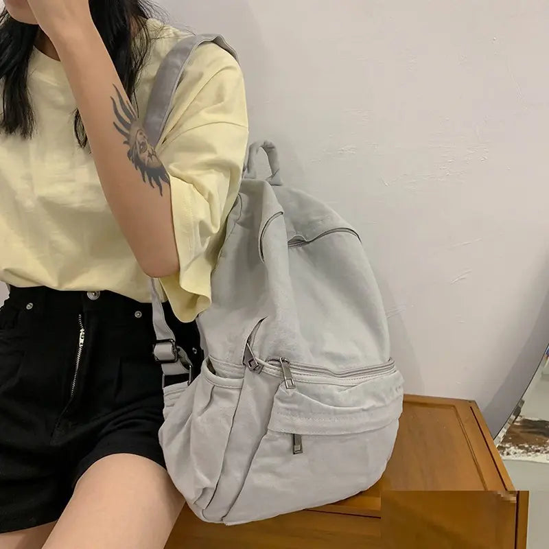 Vintage High-Capacity Canvas Backpack