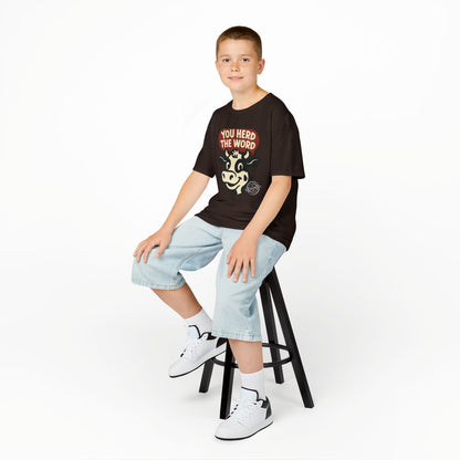 Kids T‑Shirt — 'You Herd the Word' Cow Front & 'Faith Over Fear' Farm Graphic