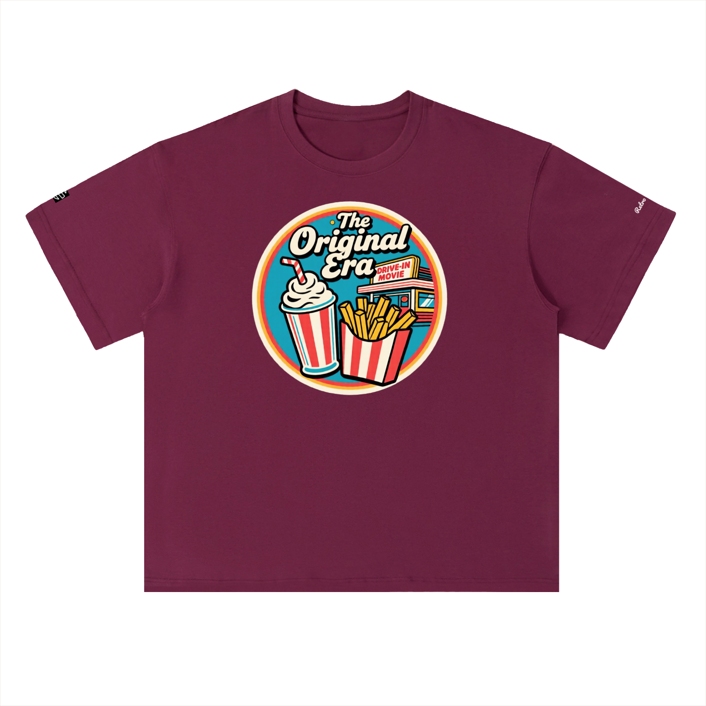 Retro Drive In Snack Bar Heavyweight Drop Shoulder Cotton T-Shirt