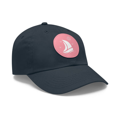 Set For Sail Leather Patch Dad Hat — Nautical Baseball Cap
