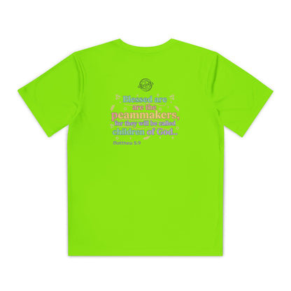 Youth Competitor Tee — "Original Era Inc." Kids' Christian Scripture T-Shirt (Matthew 5:9)