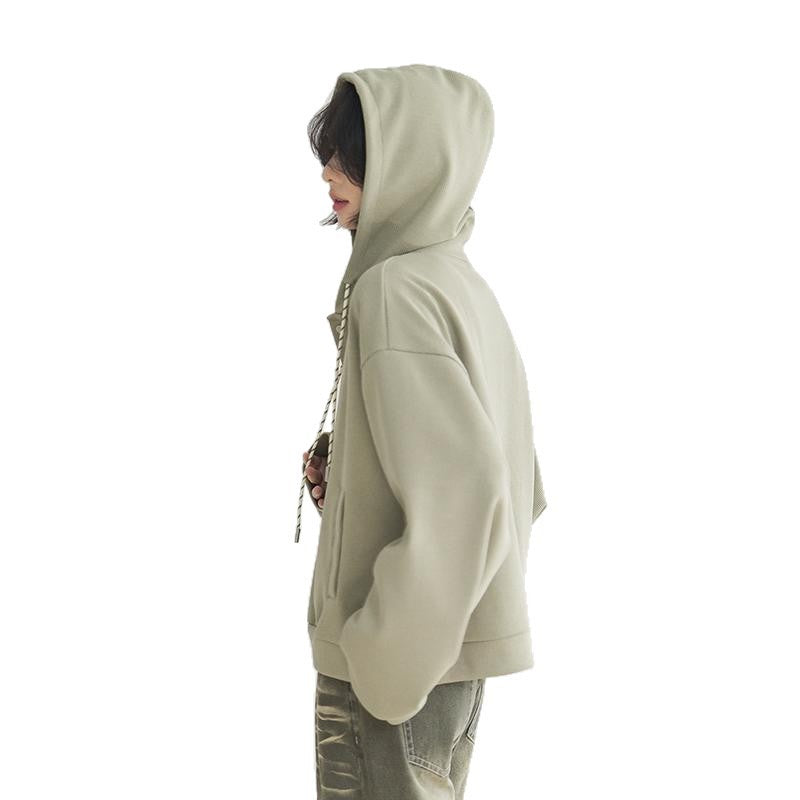 Women's Loose  Drawstring Cropped Hoodie