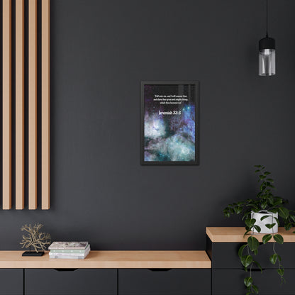 Jeremiah 33:3 Framed Poster — Inspirational Scripture Wall Art