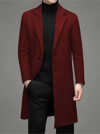 Men's Casual Slim-fit Woolen Coat